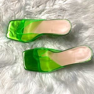 Green chrome heels
